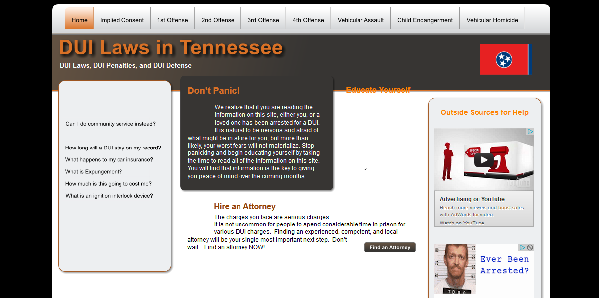 DUI Laws in Tennessee